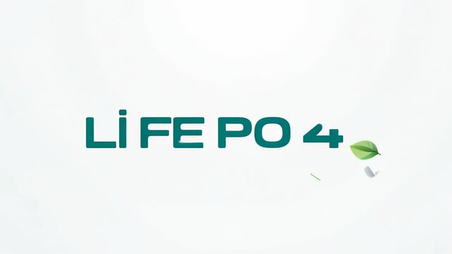 "LiFePo4" logo with green leaf elements on a light background.
Concept: promoting lithium iron phosphate batteries, environmentally friendly technologies and innovative energy solutions.