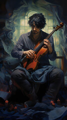 Fototapeta premium Violinist in Thought