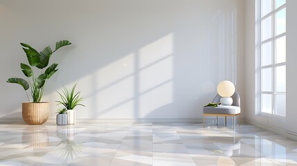 Modern Minimalist Interior Design With Natural Light and Green Plants