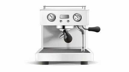 espresso coffee machine isolated on white background. Home appliances isolated on white. Photo realistic photo.