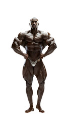 Black bodybuilder isolated.