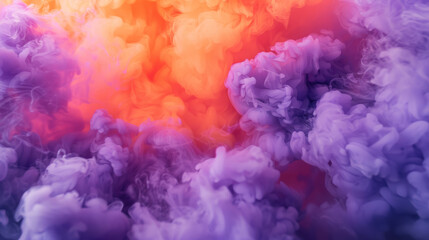Fototapeta premium ethereal orange and purple cotton candy smoke creating a mystical atmosphere for halloween background