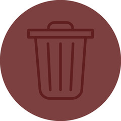 Trash Vector Line Maroon Circle Maroon