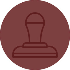 Rubber Stamp Vector Line Maroon Circle Maroon