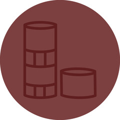 Glue Stick Vector Line Maroon Circle Maroon