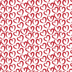 Abstract seamless red heart seamless pattern.