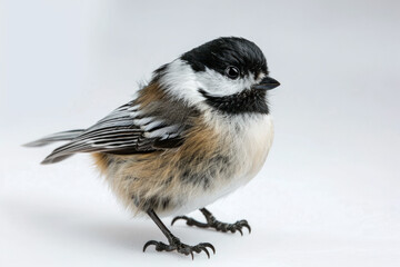 Fototapeta premium Close-up of Coal Tit on White Background