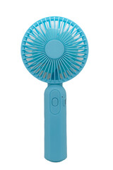 Electric small  fan with usb port isolated on white background.