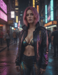 Naklejka premium woman in a city