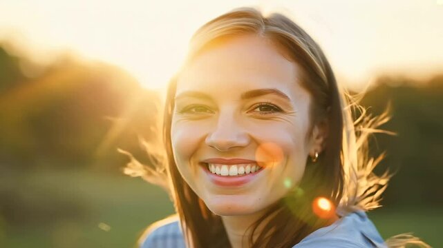 Charming non-binary individual beaming with joy in an outdoor setting.