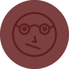 emoji glasses Vector Line Maroon Circle Maroon