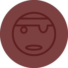 emoji pirate Vector Line Maroon Circle Maroon