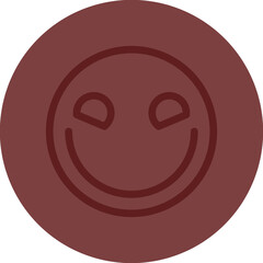 emoji big smile Vector Line Maroon Circle Maroon