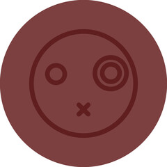 emoji one eye glasses Vector Line Maroon Circle Maroon