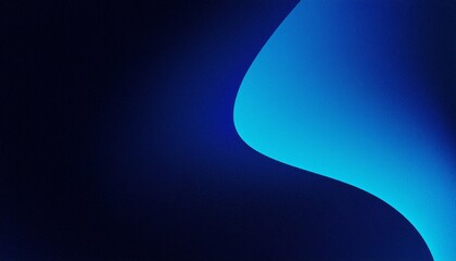 Black dark azure cobalt sapphire blue abstract background. Color gradient. Geometric shape. Wave, wavy curved line. Rough grunge grain noise. Light neon metallic shine shimmer bright. Design.