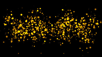 Golden glitter Confetti Party Popper Explosion on Black Background