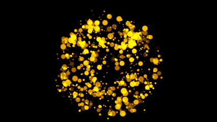 Golden glitter Confetti Party Popper Explosion on Black Background
