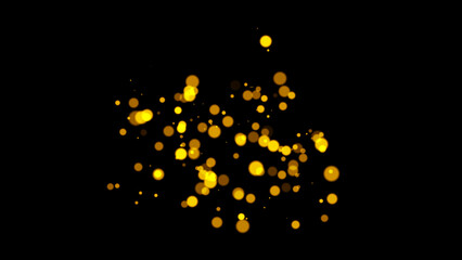 Golden glitter Confetti Party Popper Explosion on Black Background