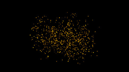 Golden glitter Confetti Party Popper Explosion on Black Background
