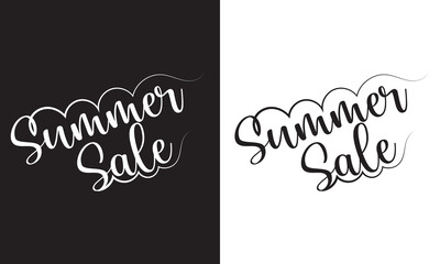 Elegant Black summer Sale Text Vector on white and black Background for Promotions and Advertisements. Eps 10