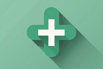 Obraz premium a green plus sign with a white cross on it
