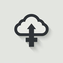 Obraz premium a cloud with an arrow pointing up and a female symbol