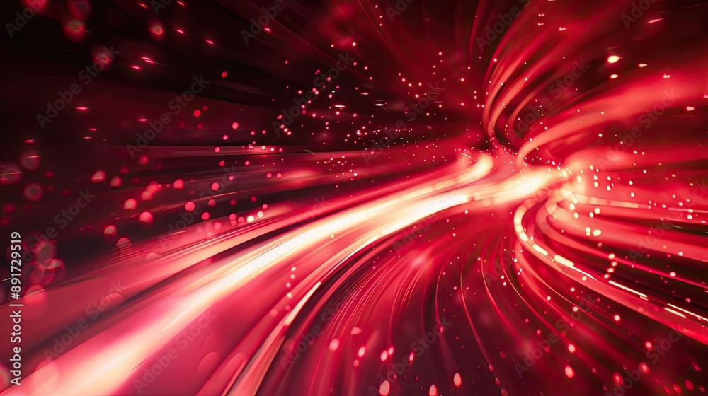 Wall mural abstract red motion blur background with dynamic lines, modern design. background technology futuris