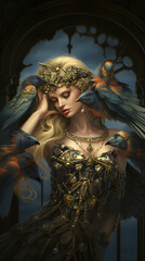 Bird Crowned Woman