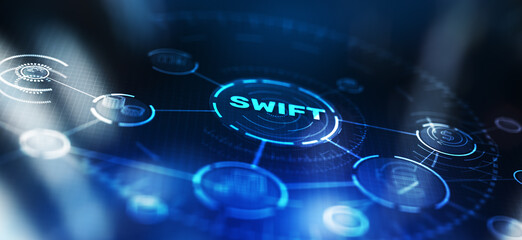 Swift. International interbank system. Web Network Pay System Finance Digital Technology