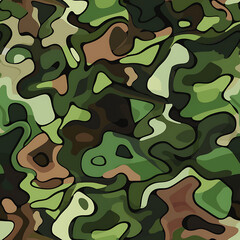 Fototapeta premium Jungle camo pattern featuring green, brown, and black elements for seamless wallpaper 4