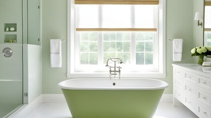 Fototapeta premium light green bathtub