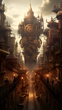 Clock Tower Cityscape