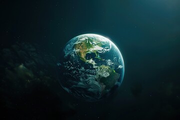 Earth planet in outer space