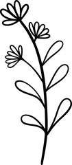 Simplicity floral freehand drawing flat design.