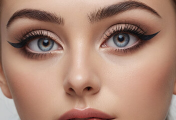 Fototapeta premium Lining the eyes with a kohl pencil for a dramatic effect. 