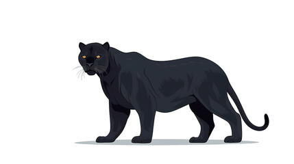 Obraz premium A black panther isolated on pure white background