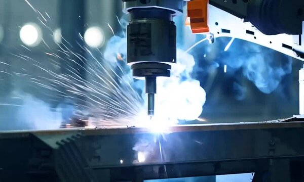 High-Precision CNC Machine Operating in Factory