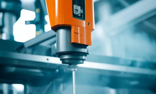High-Precision CNC Machine Operating in Factory