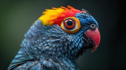 Fototapeta premium Beautiful Blue Indian Ring Neck Bird in Close-Up Shot