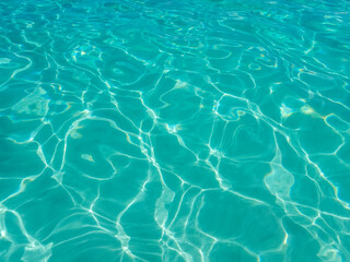 Clear clean aquamarine water of the Atlantic Ocean  on the Caribbean island of St John in the US Virgin Islands