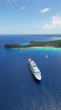 Aerial video, Lipo Island Cruise is part of the Loyalty Islands, in the archipelago of New Caledonia