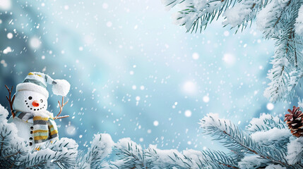 snowman on the snow, winter season, chrsitmas celebration