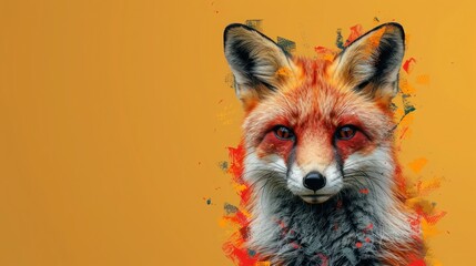 Pastel Animal: Minimal Vector Art on Abstract Faceted Background