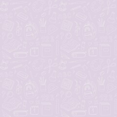 back to school stationary seamless pattern, paper collection, school supplies elements, student print paper planner