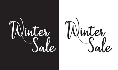 Elegant Black winter Sale Text Vector on white and black Background for Promotions and Advertisements. Eps 10