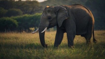 Fototapeta premium The powerful and gentle presence of elephants captured in their environment