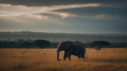 Naklejka premium Stunning moments with elephants in the wild highlighting their peaceful beauty