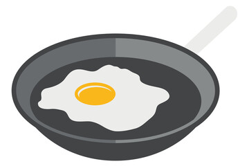 Abstract shape icon of kitchen frying pan fried eggs food vector with white background