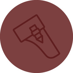 Pistol Holster Vector Line Maroon Circle Maroon