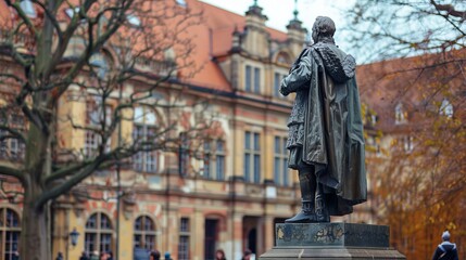 Statue of a Historical Figure in a Public Square